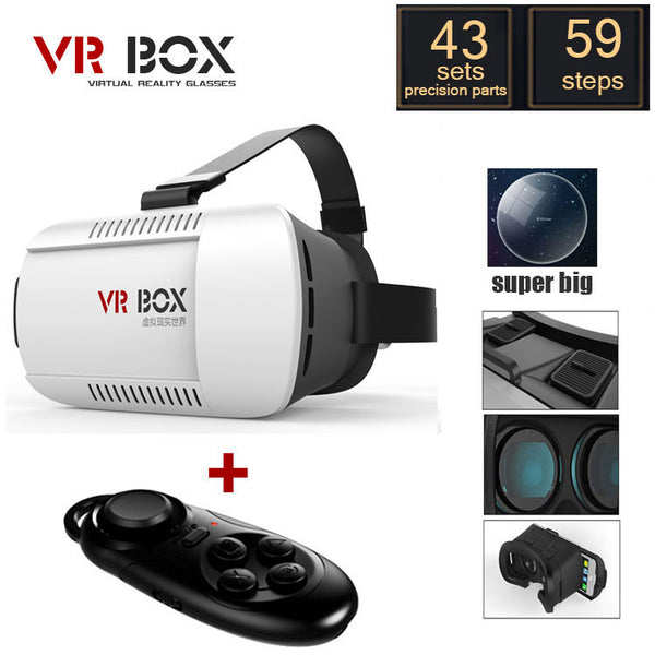 2016 Google Cardboard VR BOX 3.0 Pro1.0 2.0 Version Virtual Reality 3D Glasses + Smart Bluetooth Wireless Remote Control Gamepad