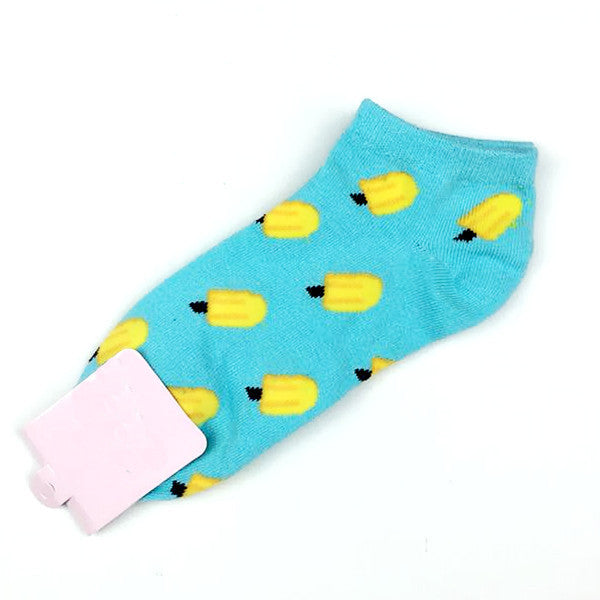 New Cute fruit color love candy color cotton sock summer style women's socks  women's thin sock slippers