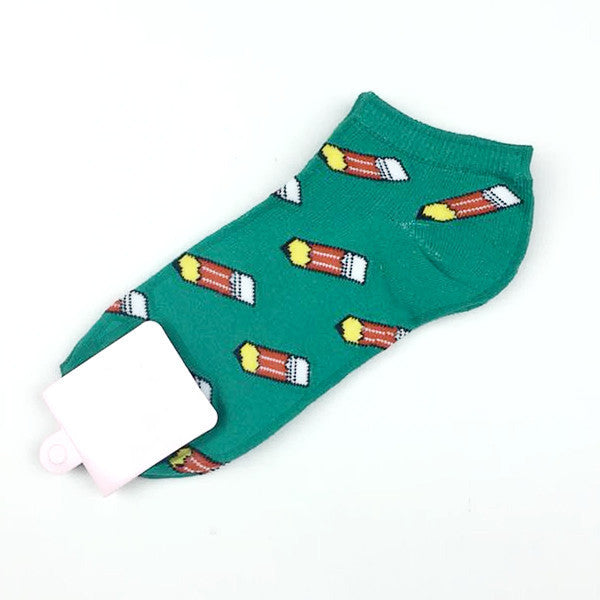 New Cute fruit color love candy color cotton sock summer style women's socks  women's thin sock slippers